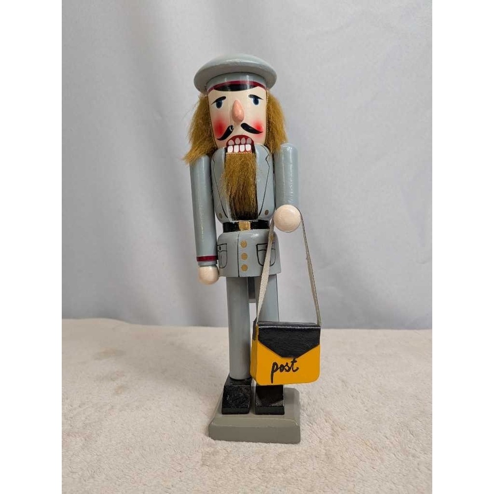 Vintage Postal Worker Nutcracker Christmas Decor Hand-Painted Wood 8 Inch